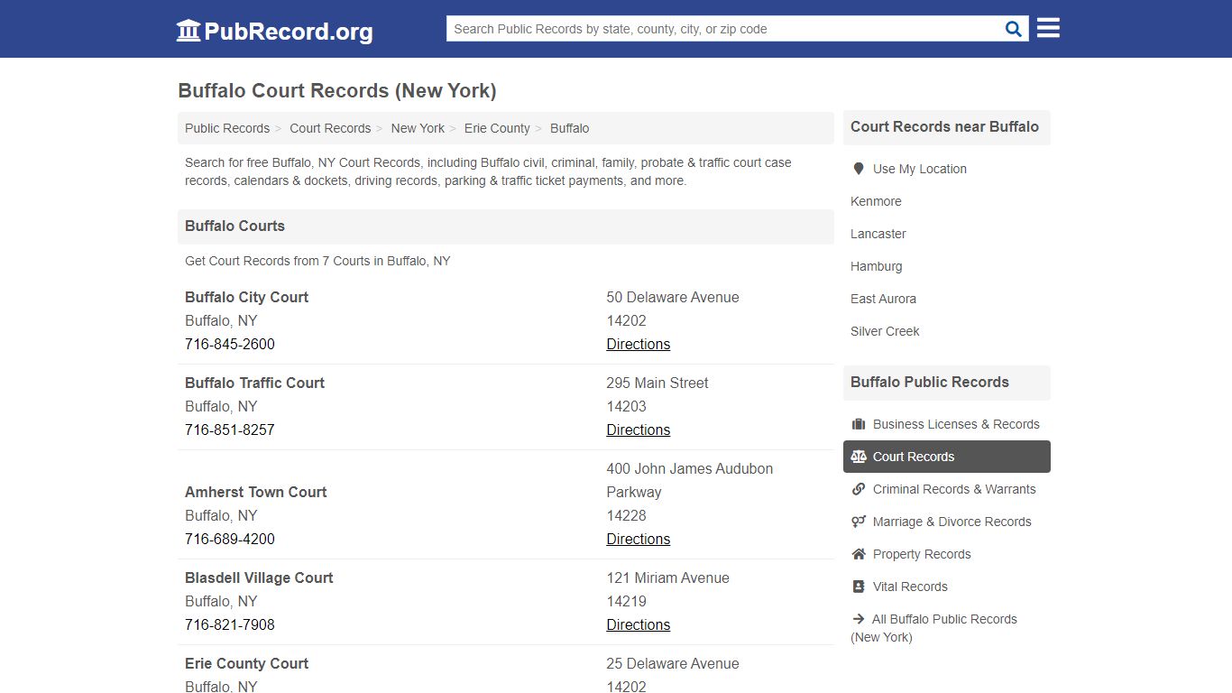 Free Buffalo Court Records (New York Court Records) - PubRecord.org